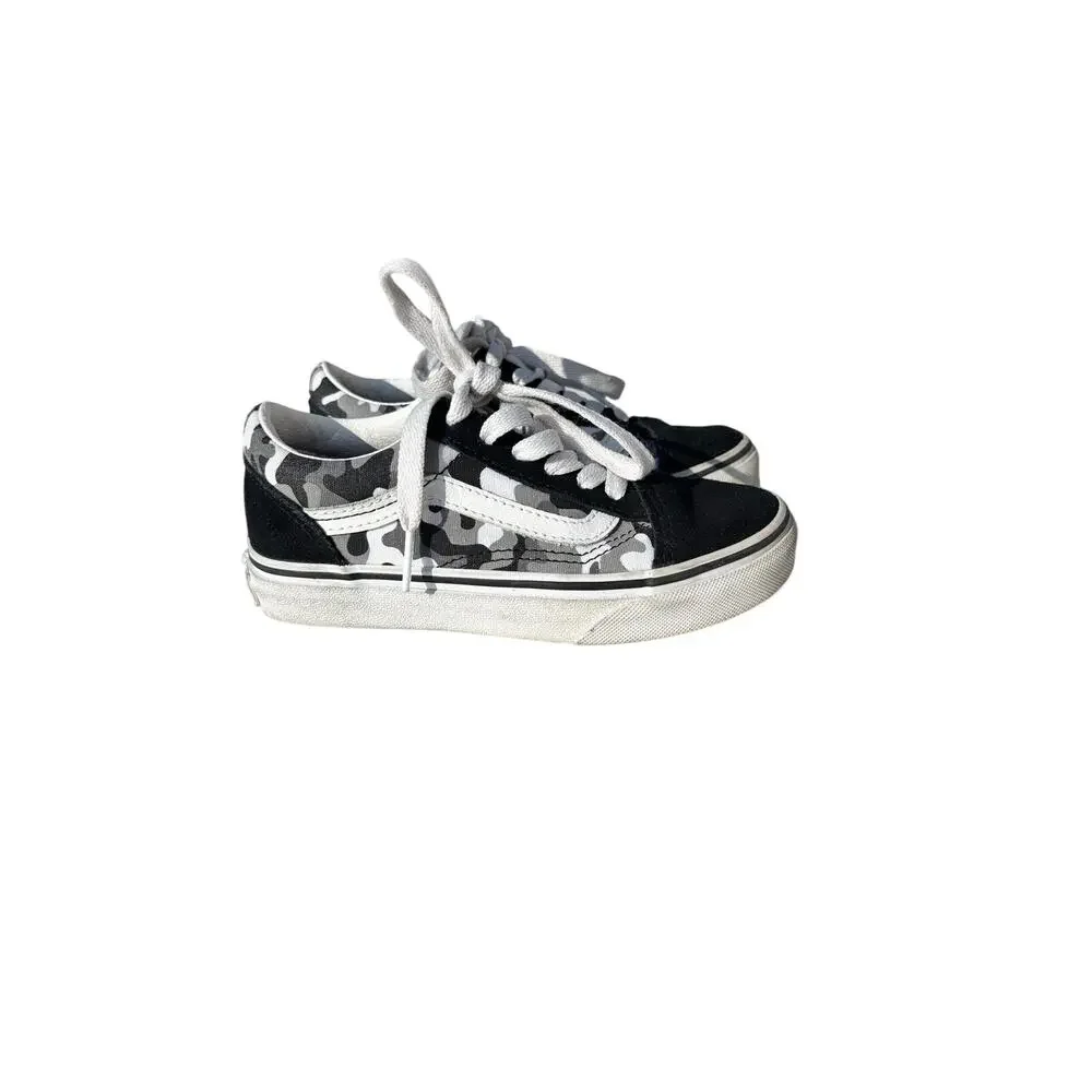 Vans Old Skool Low Top Camo Black Toddler Sneaker 12